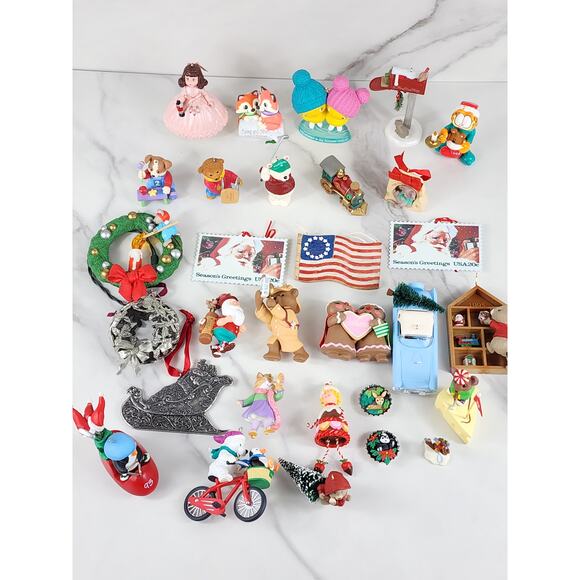 Hallmark Tree Christmas Ornament Lot x30 Figurine Holiday Decor Resin Pewter - Picture 7 of 16